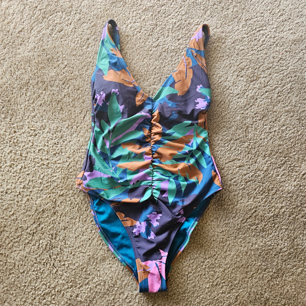 Shade & Shore Floral One Piece Swimsuit XS